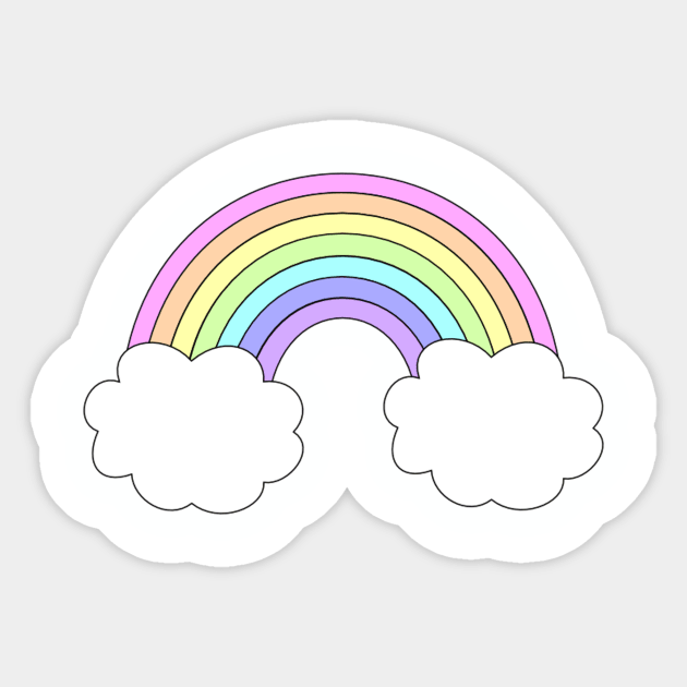 Pastel Rainbow 2- bigger Sticker by Cblue